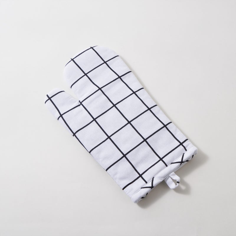 Alberto 100% Cotton Kitchen Set Of 4Pcs, Black Stripes - Image 3