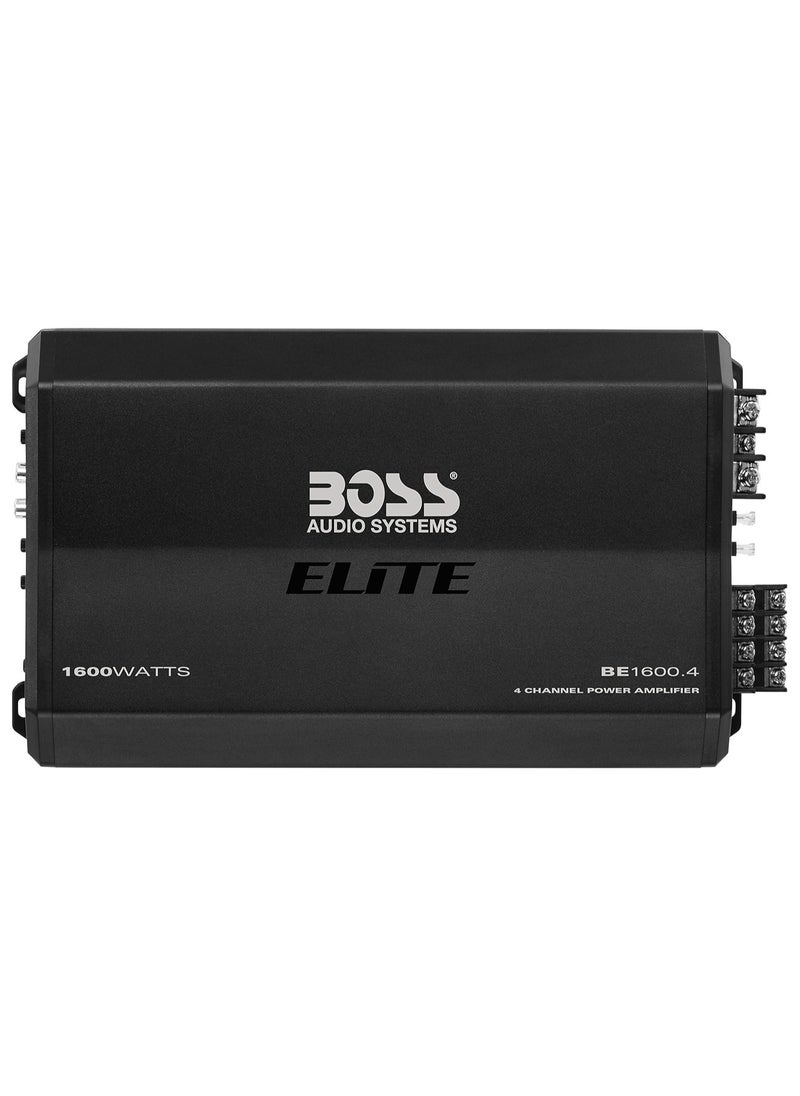 BOSS AUDIO SYSTEMS - BOSS Audio Systems Elite BE1600.4 4 Channel Car Amplifier - 1600 Watts, Full Range, Class AB, 2-8 Ohm Stable, Mosfet Power Supply, Bridgeable - Image 1