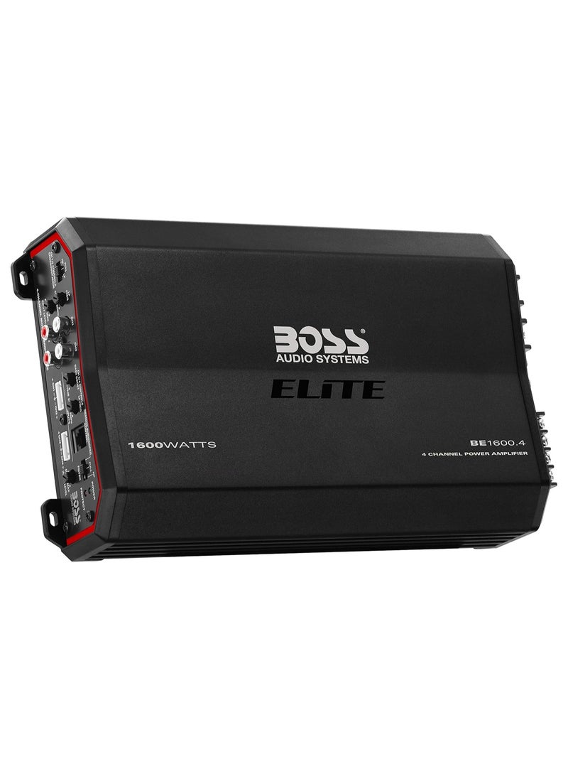BOSS AUDIO SYSTEMS - BOSS Audio Systems Elite BE1600.4 4 Channel Car Amplifier - 1600 Watts, Full Range, Class AB, 2-8 Ohm Stable, Mosfet Power Supply, Bridgeable - Image 1