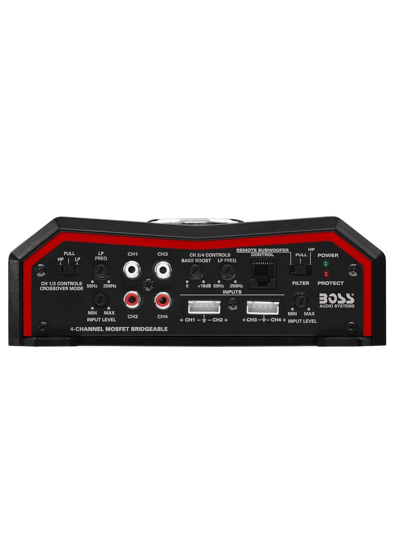 BOSS AUDIO SYSTEMS - BOSS Audio Systems Elite BE1600.4 4 Channel Car Amplifier - 1600 Watts, Full Range, Class AB, 2-8 Ohm Stable, Mosfet Power Supply, Bridgeable - Image 1