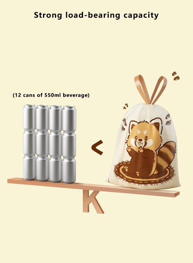Okiss Household garbage bags, 80 bags per roll, double-layered, portable kitchen large plastic bags with raccoon print, 45x50cm - Image 4