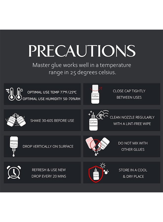 GOLLEE Master Glue, Extra Strong Eyelash Extension Glue, (0.17fl.oz / 5ml) / 0.5-1 Sec Drying Time/Retention, 7 Weeks/Maximum Bonding Power/Professional Use Only Black Adhesive For Semi-Permanent Extensions - Image 4