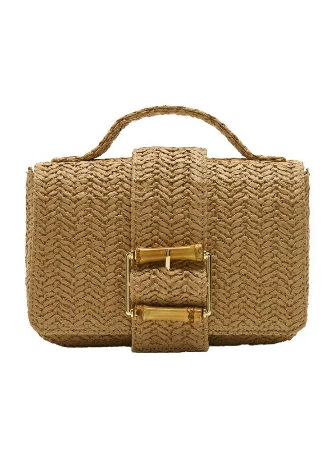 PARFOIS Straw-Effect Handbag With Flap