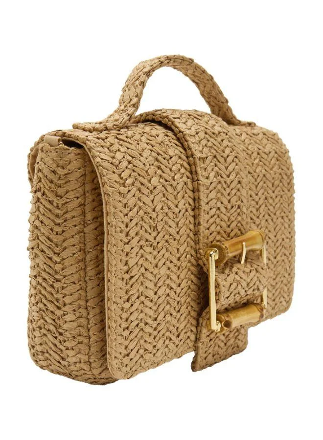 PARFOIS Straw-Effect Handbag With Flap