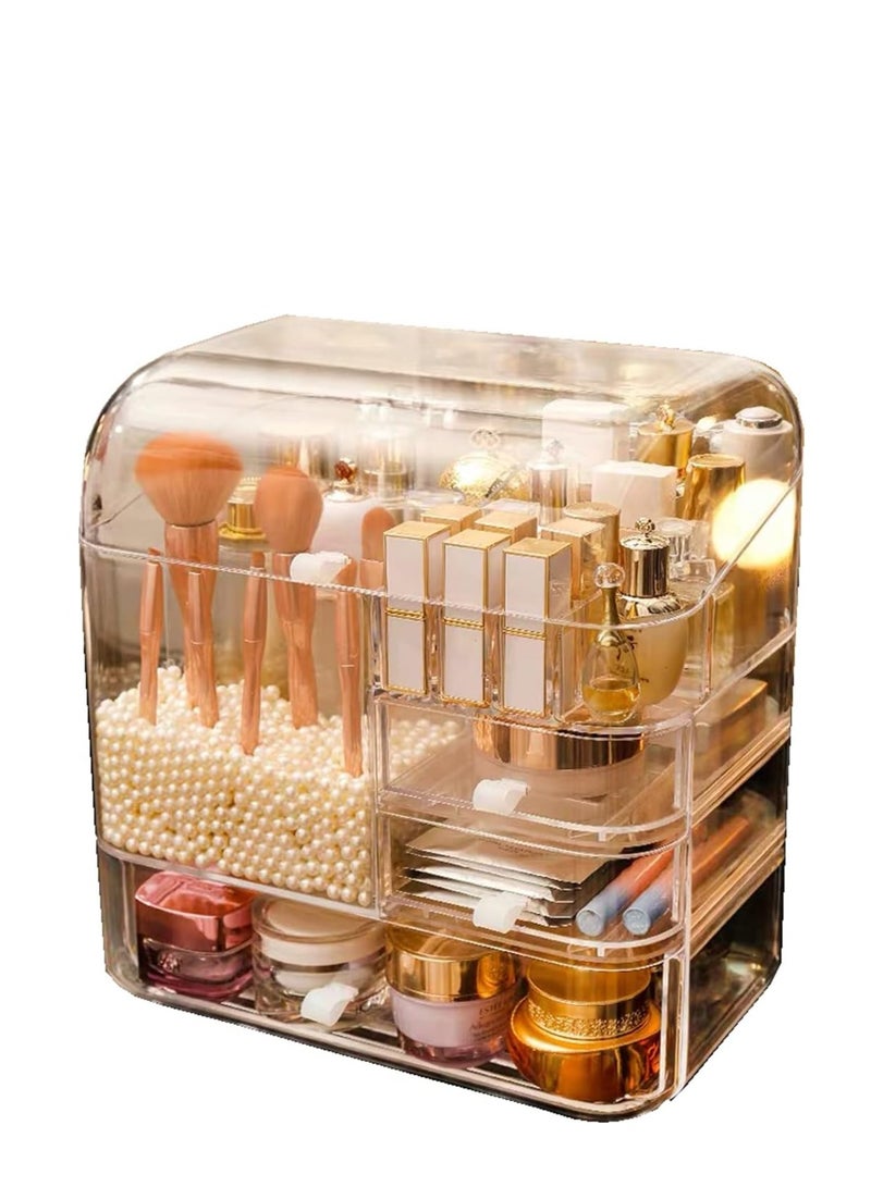 LIMOS Cosmetic Multifunctional Makeup Organizer with Pearls Dustproof Cosmetics Storage Display Case For Brushes Lipsticks - Image 1