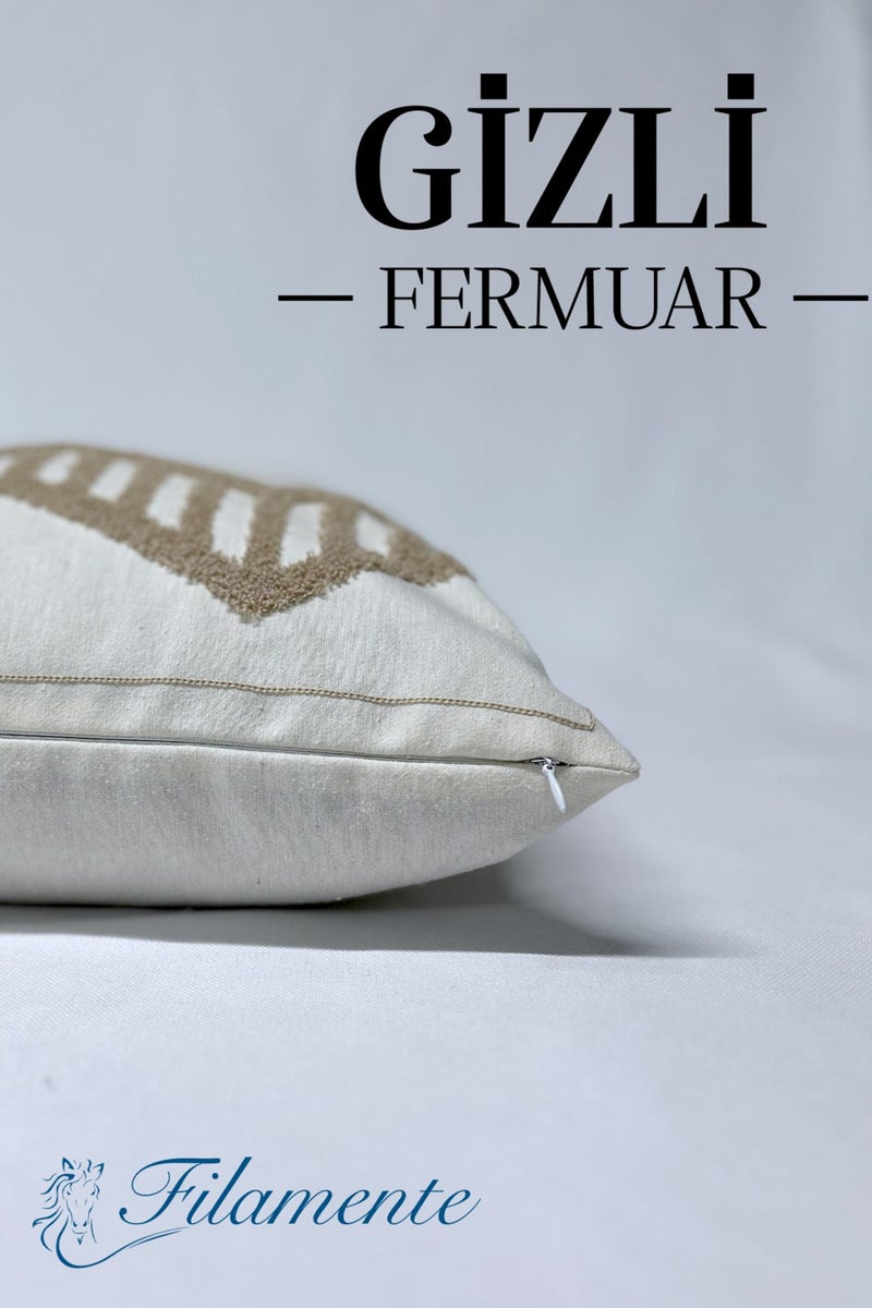 Filamente Special Design Real Punch Punch Pattern Bohemian Cushion Cover Beige  - Image 2