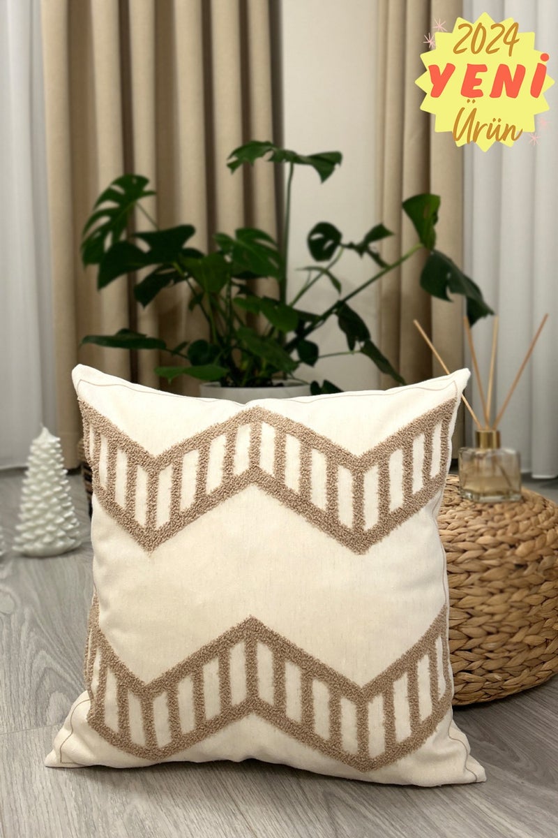Filamente Special Design Real Punch Punch Pattern Bohemian Cushion Cover Beige  - Image 1