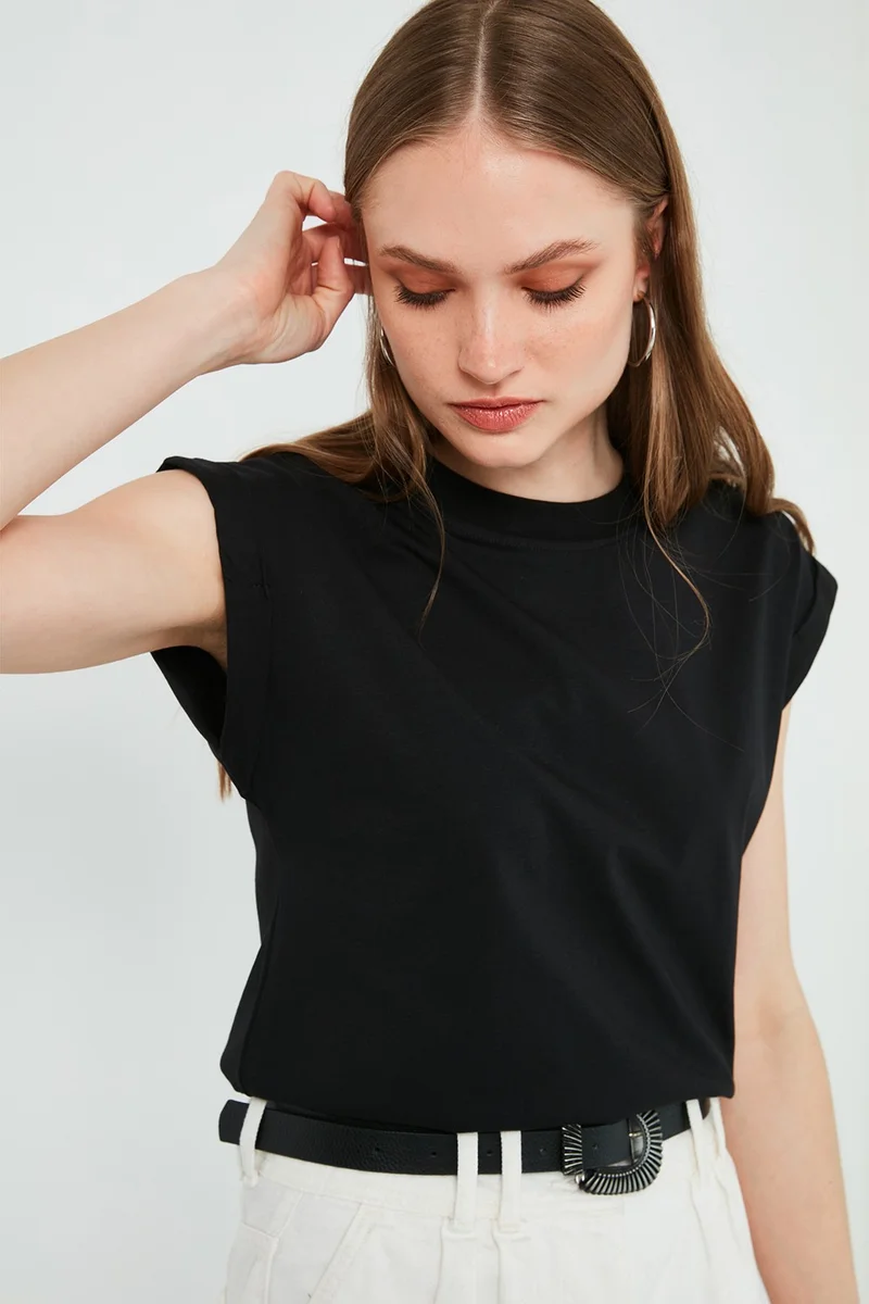 ليلا Crew Neck 100% Cotton Basic Tshirt Women's Tshirt 5864121