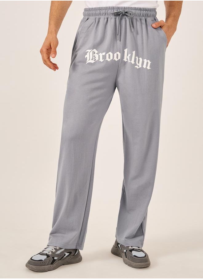Styli - Gothic Text Placement Print Oversized Joggers - Image 1