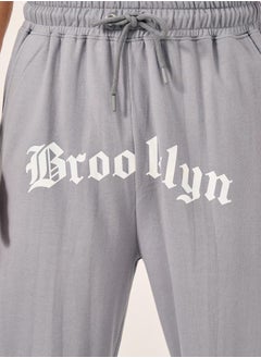 Styli Gothic Text Placement Print Oversized Joggers  - Image 3