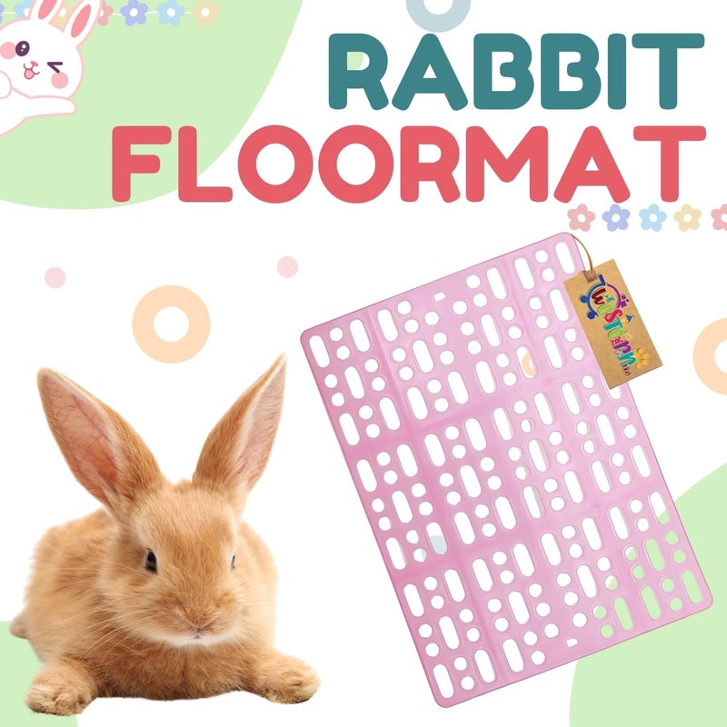 Western Era Pink Plastic Rabbit Floor Mat for Cage – Cage Mating for Rabbits, Guinea Pigs, Small Pets, Comfortable Flooring for Pet's Feet, Protects Cage Base, Provide Soft Surface for Resting - Image 2