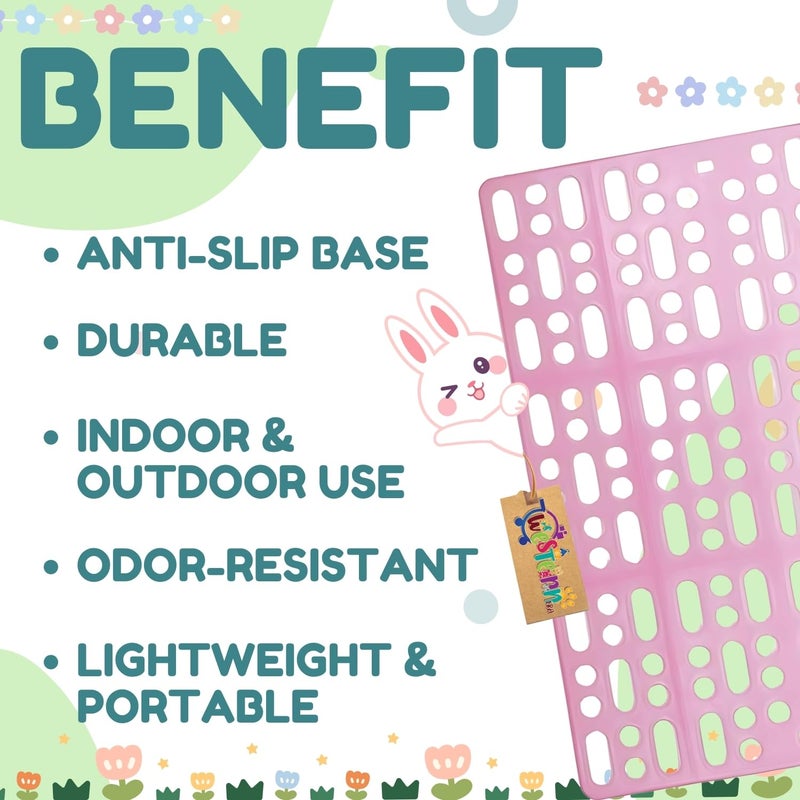 Western Era Pink Plastic Rabbit Floor Mat for Cage – Cage Mating for Rabbits, Guinea Pigs, Small Pets, Comfortable Flooring for Pet's Feet, Protects Cage Base, Provide Soft Surface for Resting - Image 3