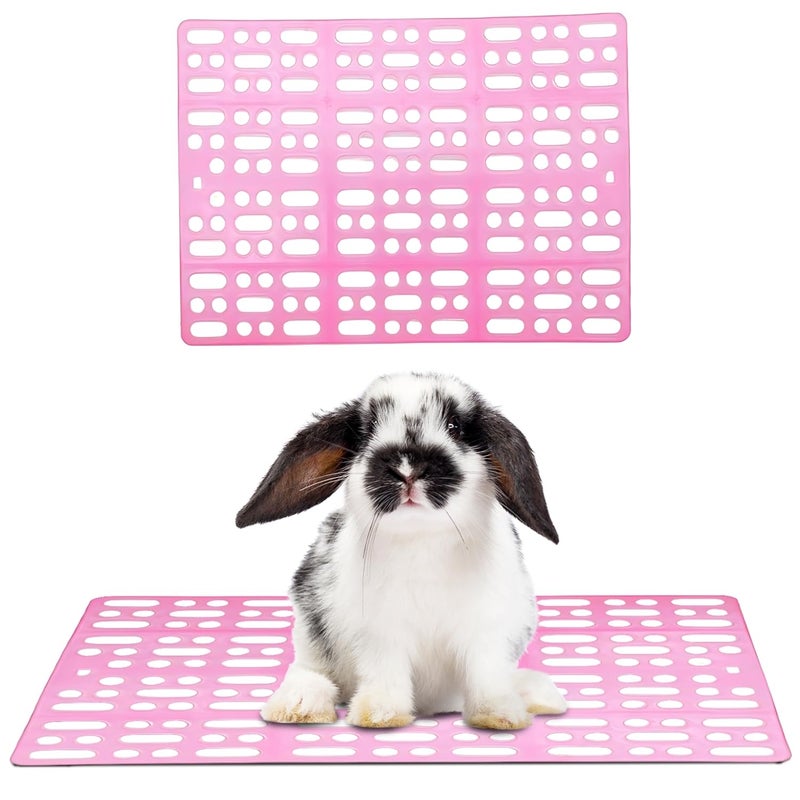 Western Era Pink Plastic Rabbit Floor Mat for Cage – Cage Mating for Rabbits, Guinea Pigs, Small Pets, Comfortable Flooring for Pet's Feet, Protects Cage Base, Provide Soft Surface for Resting - Image 1