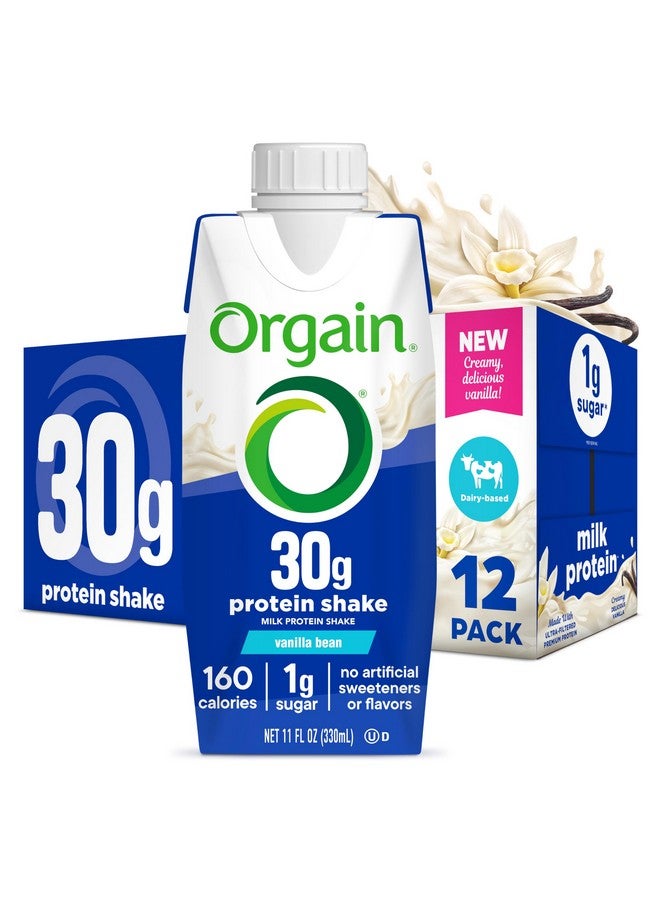 Orgain 30g High Protein Shake, Dairy Isolate Milk Protein, Vanilla Bean, 5g BCAAs, 1g Sugar Per Serving, Meal Replacement, Ready to Drink, Keto Friendly, Gluten-Free 11 Fl Oz (Pack of 12) - Image 1