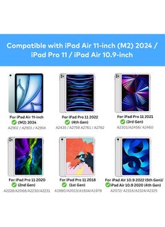 Captaintech Arabic Magic Keyboard for iPad Air 6th 11 Inch M2 (2024) iPad Air 5th 10.9 Inch (2022)/Air 4th 10.9 Inch (2020) iPad Pro 11 inch (2022/2021/2020/2018) with Magnetic Back Cover, Smart Trackpad Backlit  - Image 2