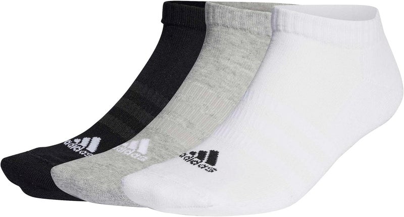 Adidas جوارب أديداس منخفضة القطع مع وسادة - 3 أزواج باللون الرمادي - Image 2