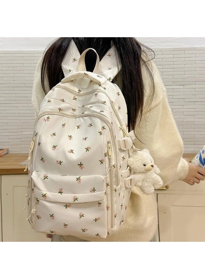 شيبشيب حقيبة ظهر مدرسية للأطفال بنقشة الزهور للبنات، حقيبة كتب لطيفة للأطفال، حقيبة لابتوب للنساء (دون المعلّقات)  - Image 4
