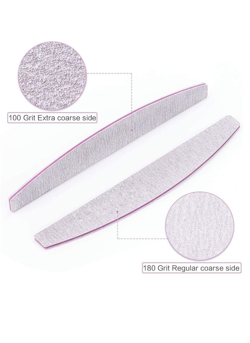 Premify 8pcs Nail File Set, Professional Washable Double-Sided 100/180 Grit Nail Files, Emery Board Manicure Tools For Shining Nails, Shape Your Nails with Smooth Edges  - Image 2