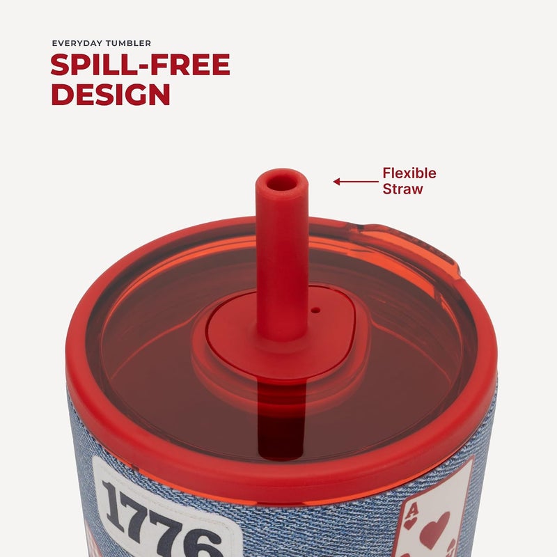 إبريق مائي HydroJug Everyday Tumbler 14 أوقية – كوب معزول مبطن بالسيراميك مع قشة وغطاء ناعم الملمس، مناسب لحامل الأكواب، عزل مزدوج الجدران بالتفريغ، كوب سفر قابل لإعادة الاستخدام – فهد بني - Image 2