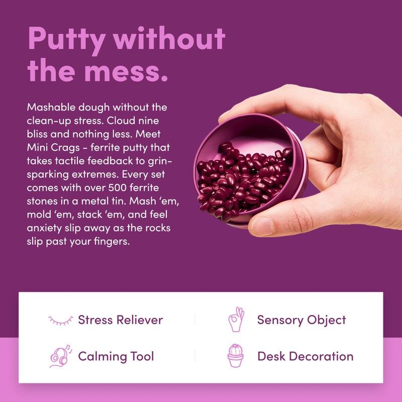 Speks Crags Ferrite Putty | 150+ Ferrite Stones in a Tin | Fidget Toy for Adults & Teens 14+ | Desk Toy for Office or Stress Relief Present | Matte Iris, Small - Image 3