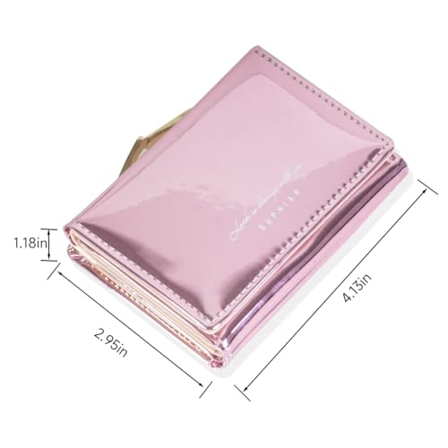 JANKS Small Wallet for Women Mini Laser Card Holder Case Iridescent Holographic Purse with Coin Pocket for Girls Ladies - Image 2
