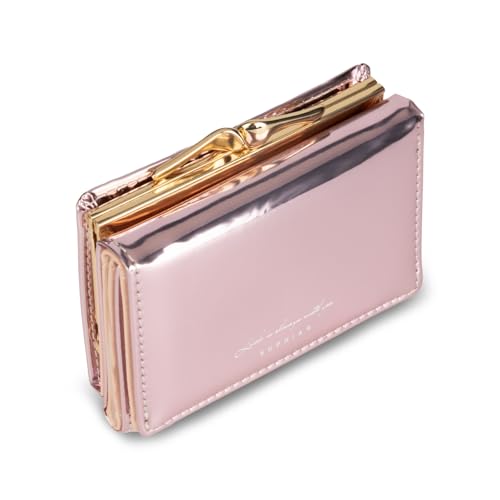JANKS Small Wallet for Women Mini Laser Card Holder Case Iridescent Holographic Purse with Coin Pocket for Girls Ladies - Image 1