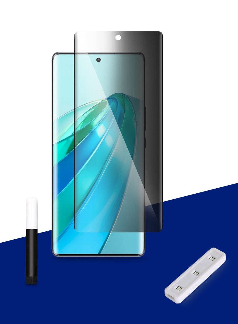Wtech Honor X9a 5G 2023 Premium Curved Edges UV Full Glue Full Cover Privacy Tempered Glass Screen Protector (MSGUCP) - Clear - Image 1