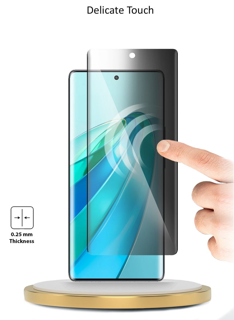 Wtech Honor X9a 5G 2023 Premium Curved Edges UV Full Glue Full Cover Privacy Tempered Glass Screen Protector (MSGUCP) - Clear - Image 5