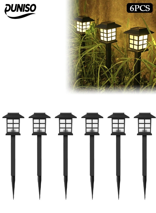 DUNISO Solar Outdoor Lights,6 Pack Solar Path Lights, IP44 Waterproof Walkway Lights Outdoor, Garden Light, Solar-Powered Pathway Waterproof for Garden, Yard, Landscape and Driveway(Warm White) - Image 1