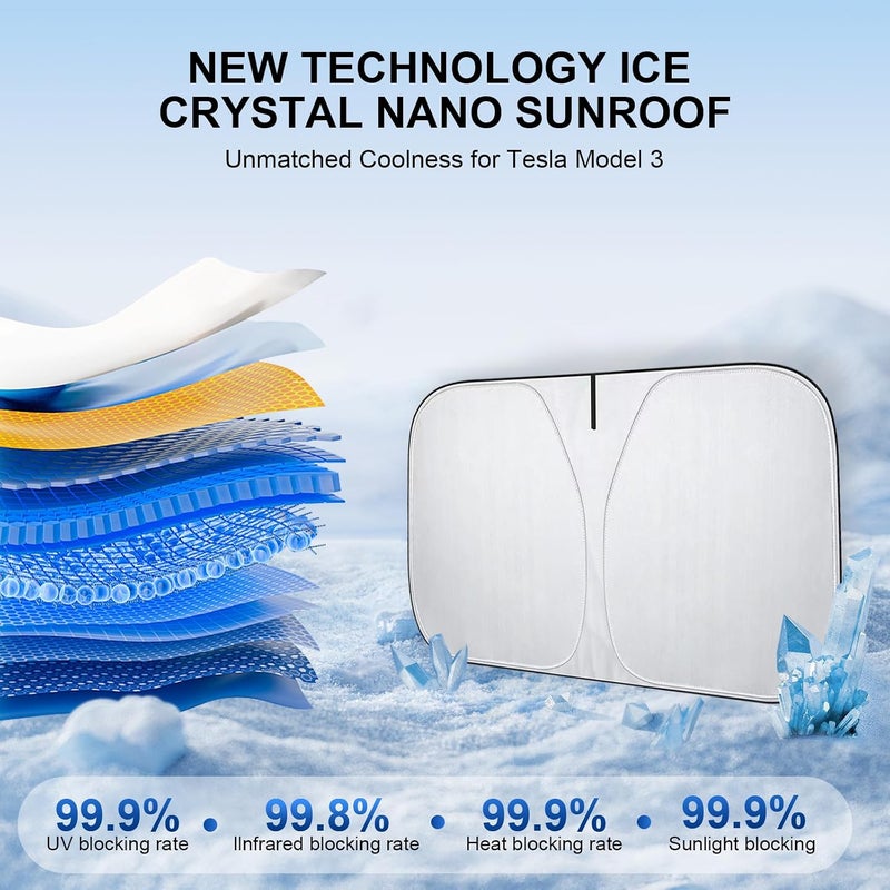 Tussgey 2024 Tesla Model 3 Sunshade Windshield Accessories - OEM Fit, Heat Insulation, Foldable - Image 4