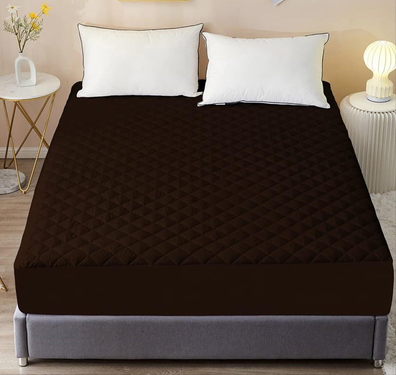 A CUBE LUXURY SOLUTIONS A Cube Luxury Solutions Waterproof 260 GSM Quilted Cotton Mattress ProtectorCover Bed Protector King Size 78X72 65 x 6 Feet  - Image 1