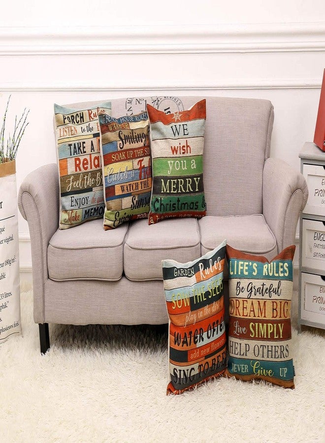 TRENDIN Square Pillow Cover - 18 X 18 Inch Decorative Throw Pillowcase, Porch Rules PL240TR - Image 3