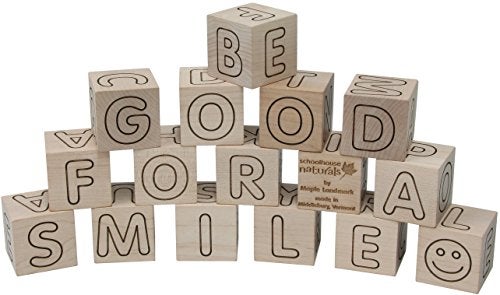 Maple Landmark Simple Wooden Letter Blocks Made in USA - Image 1