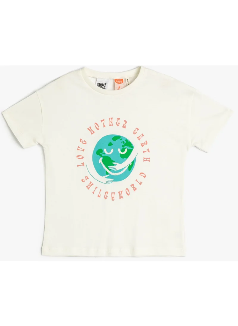 KOTON SmileyWorld® T-Shirt Licensed Short Sleeve Crew Neck Cotton
