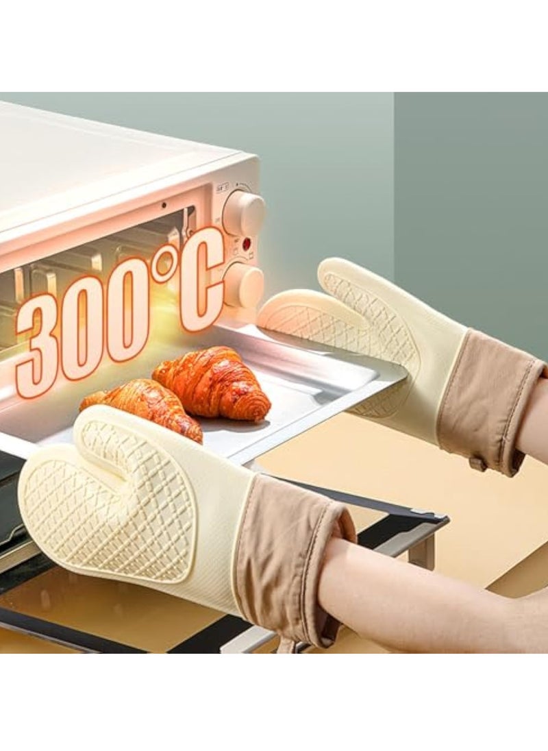 Arabest High-Temperature Resistant Silicone Oven Mitts, Five-Finger Oven Mitts, Oven Mitts with Heat Resistance up to 300°, Easy-to-Clean and Non-slip Oven Mitts  - Image 2