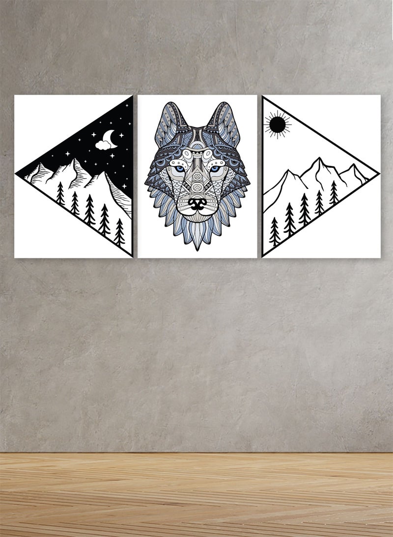 ماركتنا لوحة جدارية فنية لتزين الحائط بتصميم عصري، ثلاث قطع ،مقاس120X60سم - Image 1