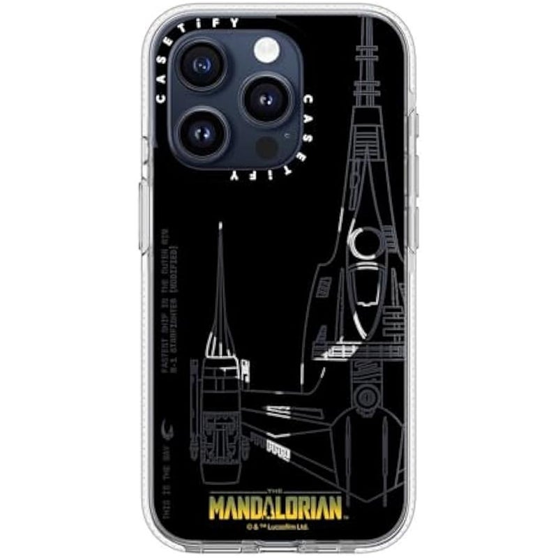 Casetify Clear iPhone 15 Pro Case 【Mandalorian Co-Lab/Not Yellowing / 6.6ft Drop Protection/Compatible with Magsafe】 - N-1 Starfighter - Clear - Image 2