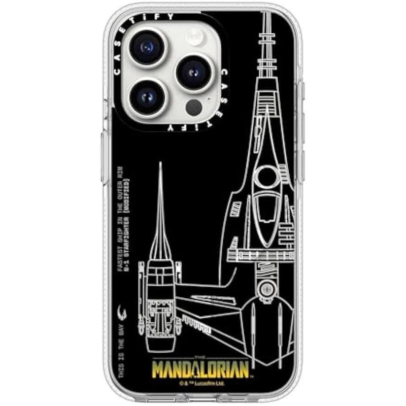 Casetify Clear iPhone 15 Pro Case 【Mandalorian Co-Lab/Not Yellowing / 6.6ft Drop Protection/Compatible with Magsafe】 - N-1 Starfighter - Clear - Image 3