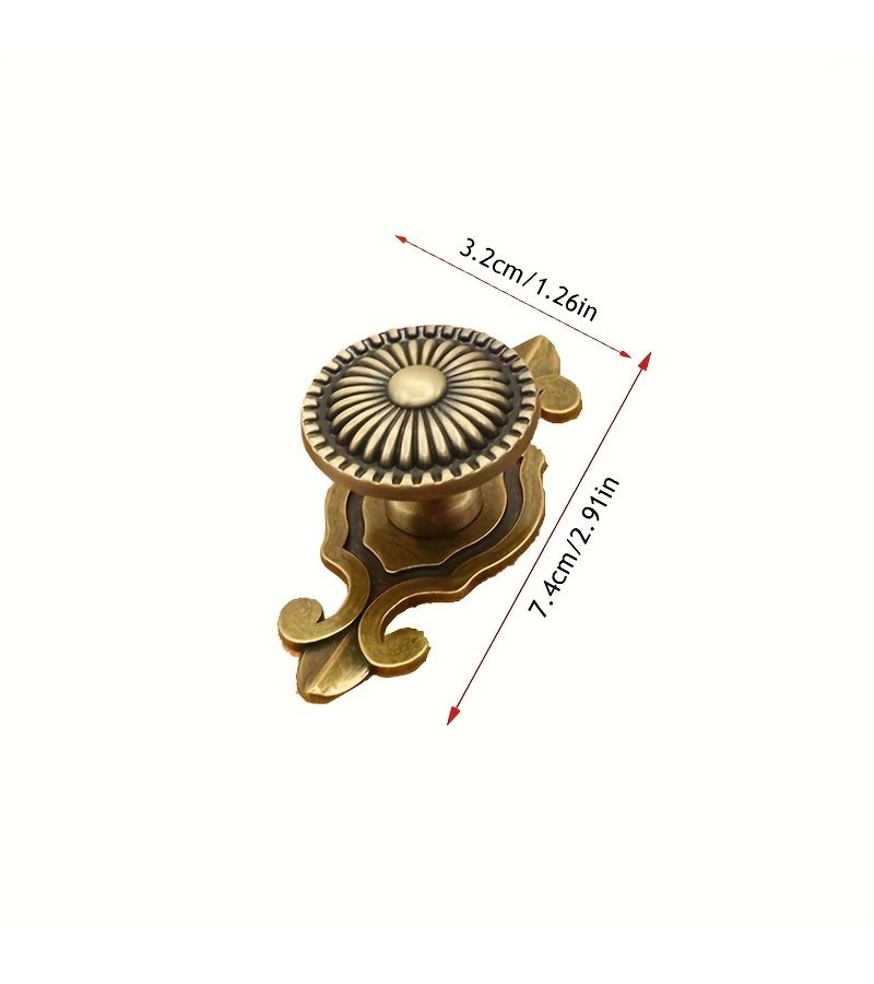 8 Pcs Antique Copper Cabinet Handles European Retro Zinc Alloy Single Hole Round Knobs Pulls For Desk Drawer Door Furniture - Image 1