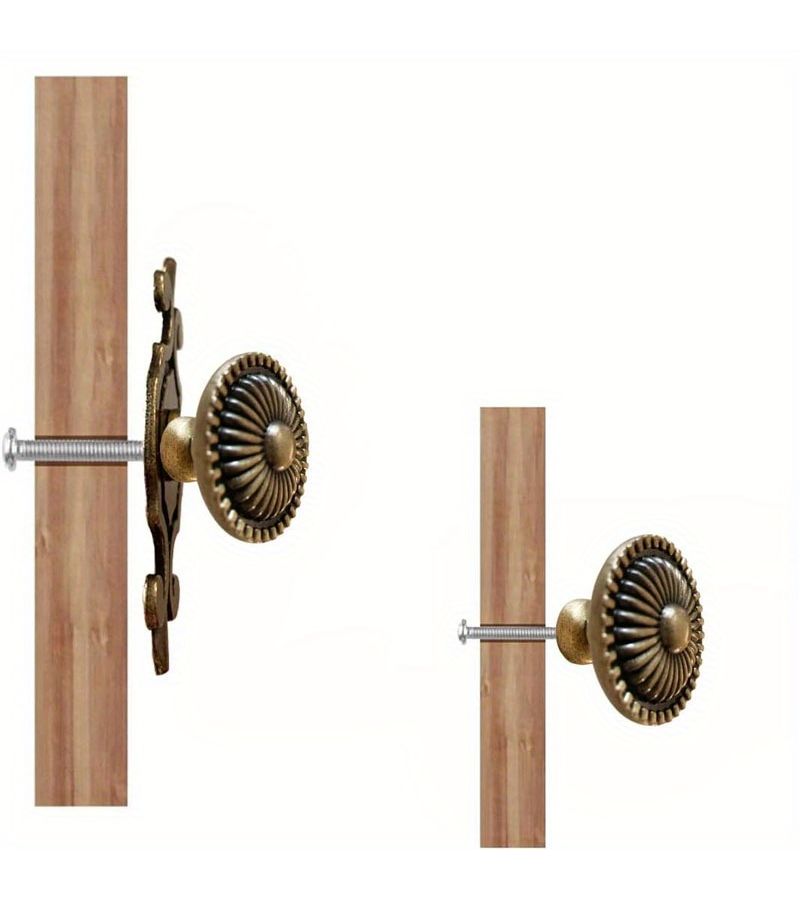 8 Pcs Antique Copper Cabinet Handles European Retro Zinc Alloy Single Hole Round Knobs Pulls For Desk Drawer Door Furniture - Image 3