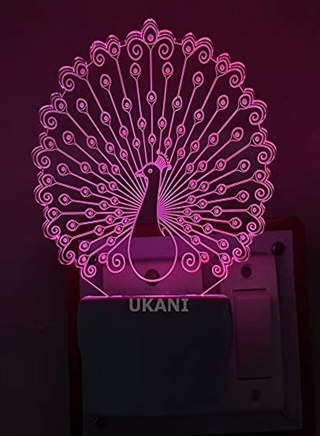 UKANI مصباح ليلي ثلاثي الأبعاد بتقنية LED من UKANI، مصنوع من الأكريليك، بتصميم ثلاثي الأبعاد متغير الألوان، مناسب لغرفة النوم (متعدد الألوان)، مصباح ليلي لغرفة النوم/هدية (مقاس 3 بوصة) (التصميم 35) - Image 1