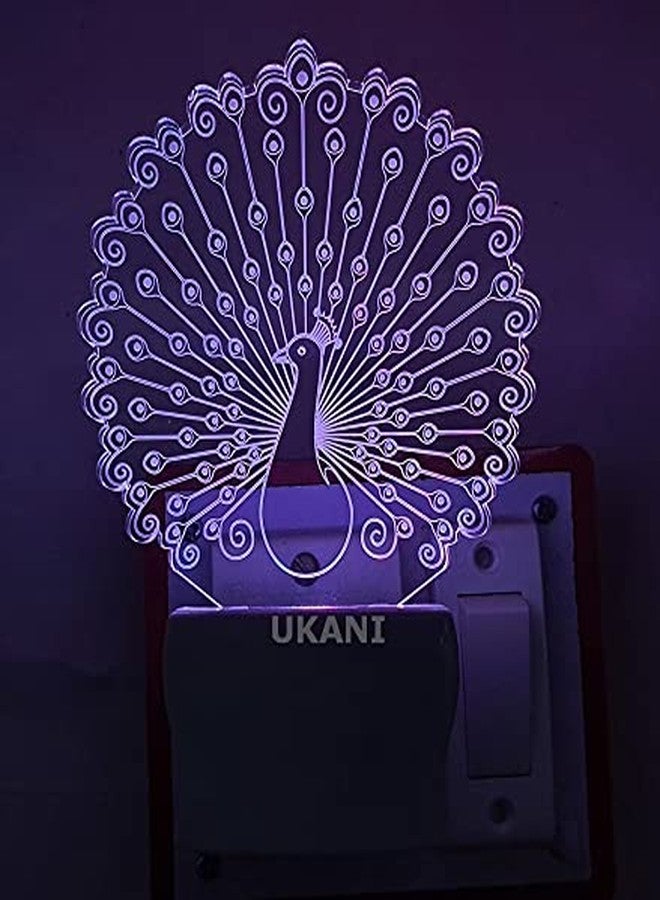 UKANI مصباح ليلي ثلاثي الأبعاد بتقنية LED من UKANI، مصنوع من الأكريليك، بتصميم ثلاثي الأبعاد متغير الألوان، مناسب لغرفة النوم (متعدد الألوان)، مصباح ليلي لغرفة النوم/هدية (مقاس 3 بوصة) (التصميم 35) - Image 3