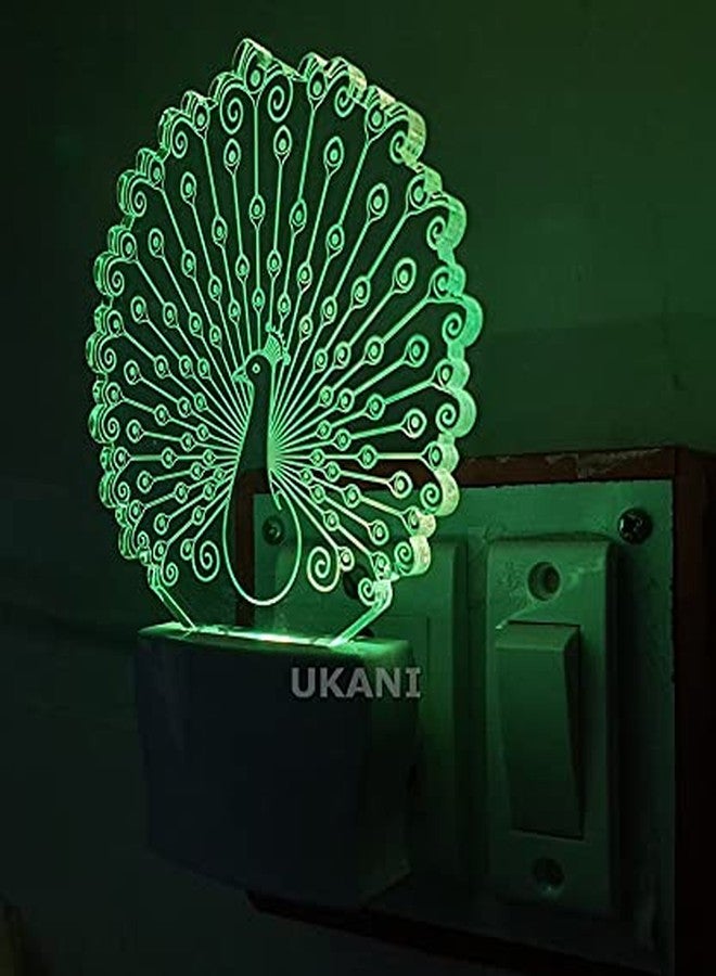UKANI مصباح ليلي ثلاثي الأبعاد بتقنية LED من UKANI، مصنوع من الأكريليك، بتصميم ثلاثي الأبعاد متغير الألوان، مناسب لغرفة النوم (متعدد الألوان)، مصباح ليلي لغرفة النوم/هدية (مقاس 3 بوصة) (التصميم 35) - Image 5