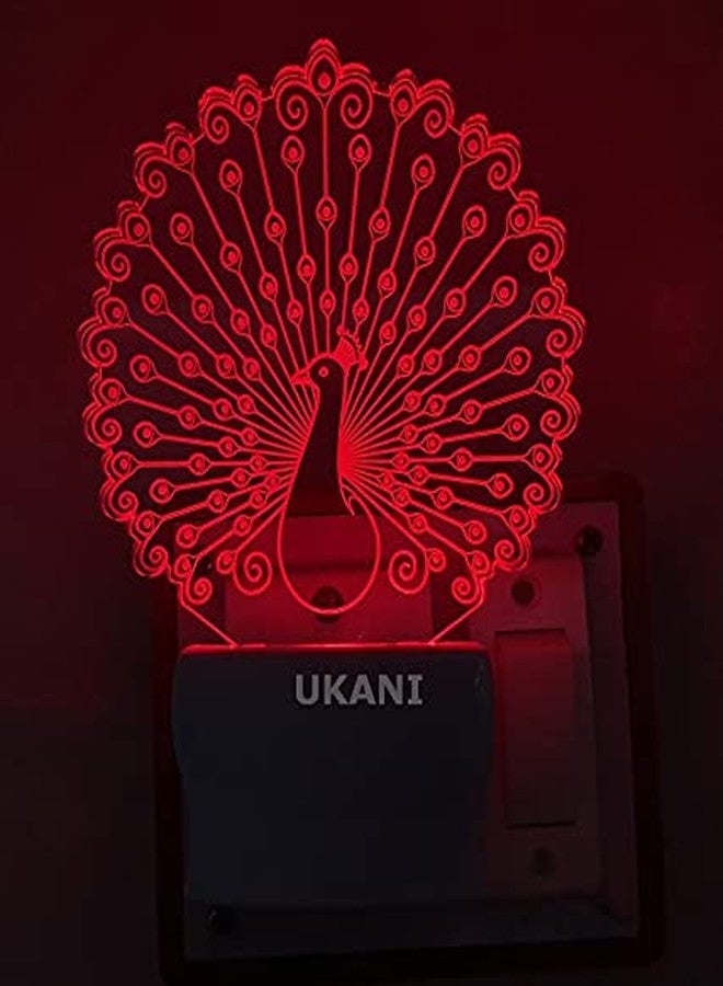 UKANI مصباح ليلي ثلاثي الأبعاد بتقنية LED من UKANI، مصنوع من الأكريليك، بتصميم ثلاثي الأبعاد متغير الألوان، مناسب لغرفة النوم (متعدد الألوان)، مصباح ليلي لغرفة النوم/هدية (مقاس 3 بوصة) (التصميم 35) - Image 4
