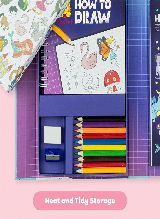 Tiger Tribe Kids How to Draw Fairytale Fantasy Set - Guided Drawing with Color Pencils, Art Notepad, Creative Stationery Gift - Image 4