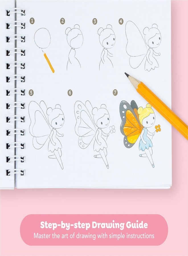 Tiger Tribe Kids How to Draw Fairytale Fantasy Set - Guided Drawing with Color Pencils, Art Notepad, Creative Stationery Gift - Image 3