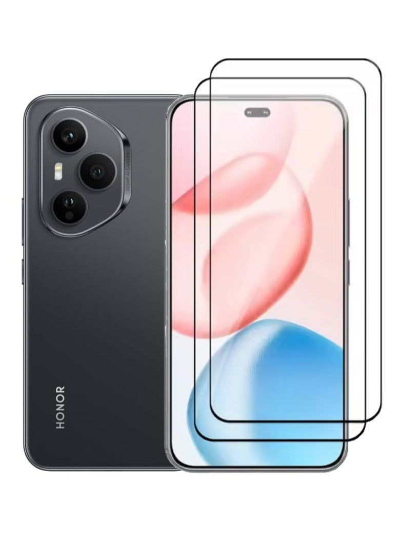 2 Pack for Honor 400 Pro Screen Protector,HD Tempered Glass,3D full Coverage,9H Hardness,Anti-Scratch,Bubble Free  - Image 1