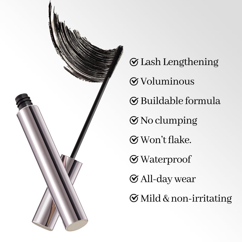 Erinde Tubing Mascara for Older Women 60 Plus, Lengthening & Volumizing for Thinning Lashes - Smudge-Proof, Flake-Free Black - Slim Micro-Brush for Hooded Eyes & Warm Water Removal - Image 4