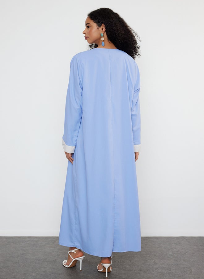trendyol Color Blocked Long Woven Dressless One Piece Abaya - Image 4