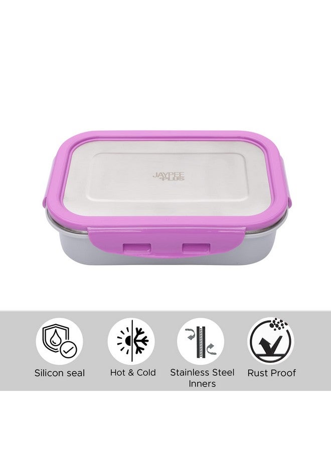 Jaypee Plus Stainless Steel Lunch Box Captainsteel Purple, 500 ml, Suitable for School, Offices and picnics,Microwave Safe - Image 4